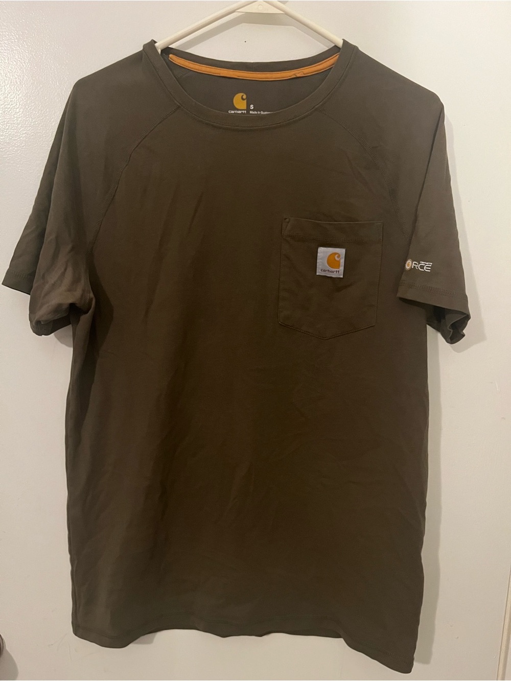 Carhartt Men’s Relaxed Fit Pocket Logo Cotton Crew Neck Tee S Green
